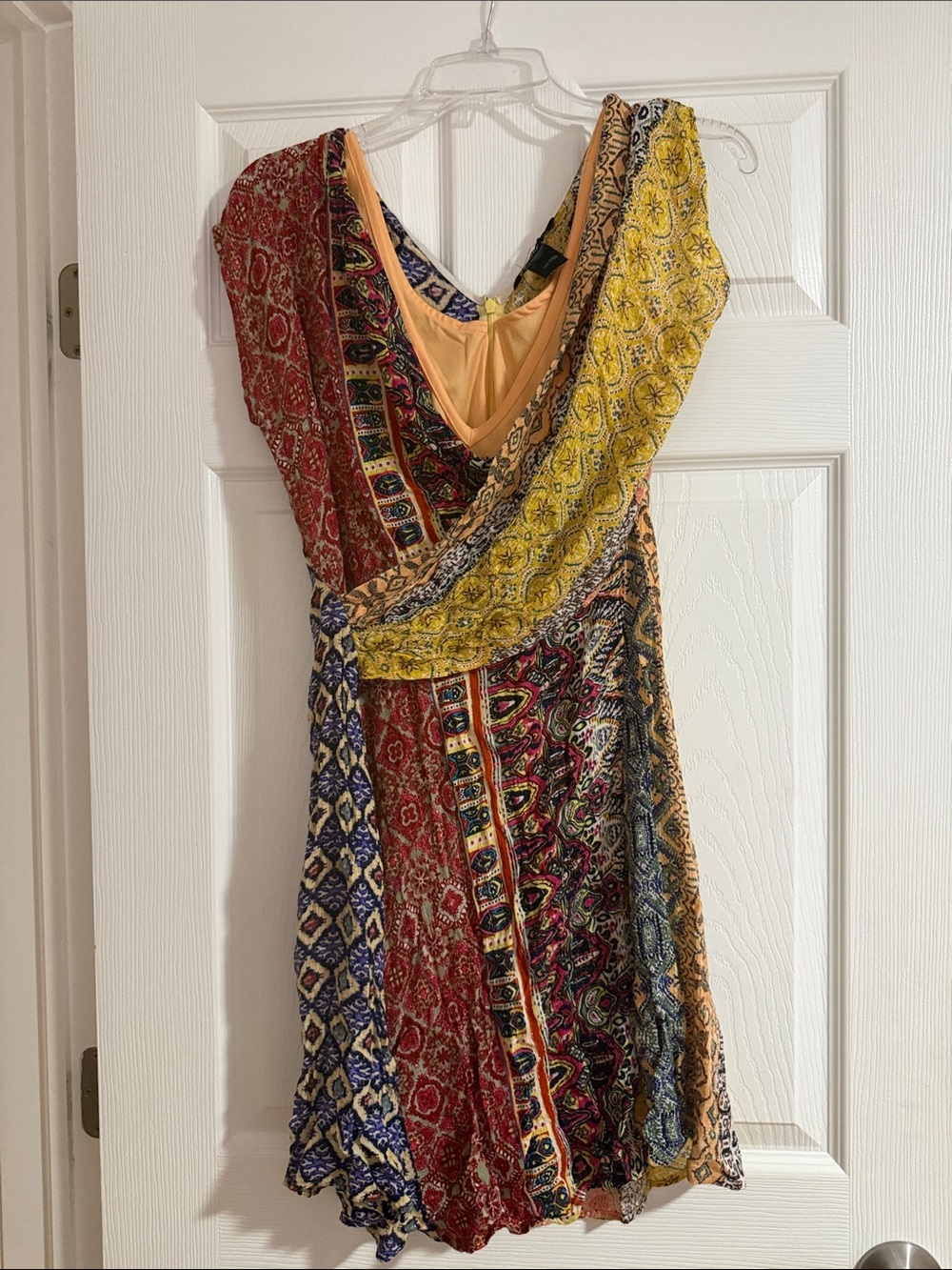 Multi-Color Desigual Boho Wrap Dress - Yellow Accent